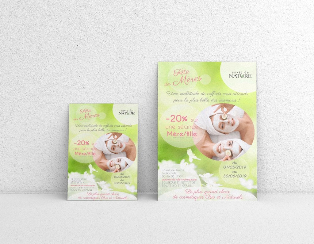 OC Infographie vous présente un flyer pour la fêtes des mères, pour un institut de beauté